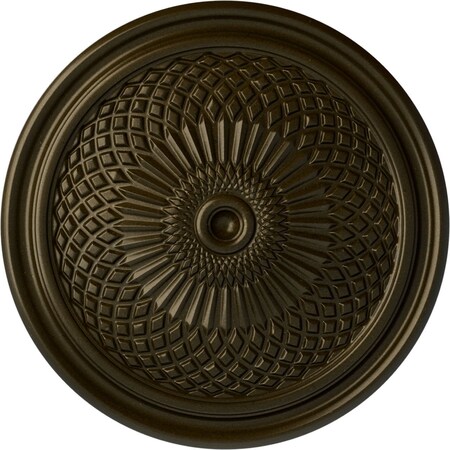 Ekena Millwork Trinity Ceiling Medallion (Fits Canopies up to 3"), Hand-Painted Green Gold, 22"OD x 1 3/4"P CM22TNGGS